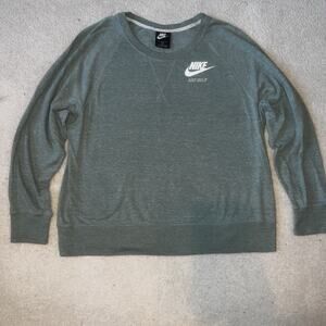 Nike Sweatshirt T-Shirt Size 1X XL Green Stretch Round Neck Long Sleeve Pullover